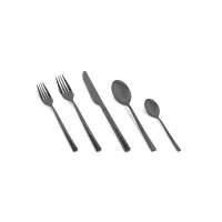 Picture Exclusive Italian 24-piece Atena Oro Nero cutlery set
