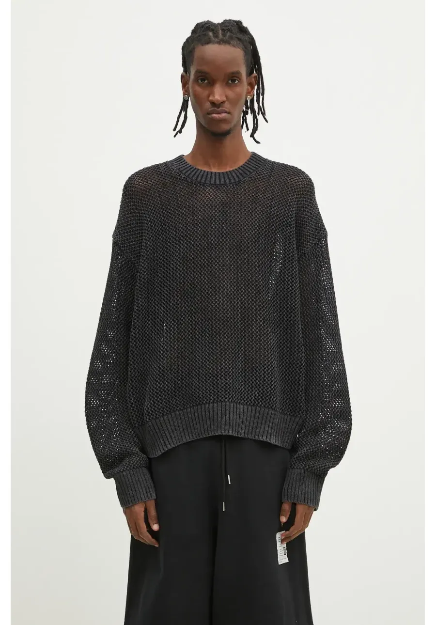 obrazek 1 Represent sweter bawełniany Open Gauge Knit Sweater męski kolor czarny lekki MLM3821.01