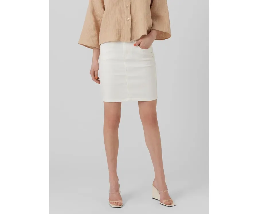 obrazek 1 Vero Moda Spódnica jeansowa Luna 10279491 Biały Regular Fit