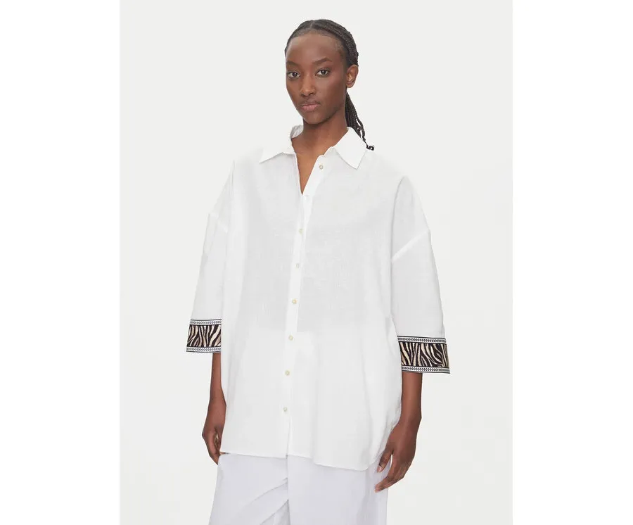 obrazek 1 LOLA CASADEMUNT Koszula LS2515036 Biały Relaxed Fit