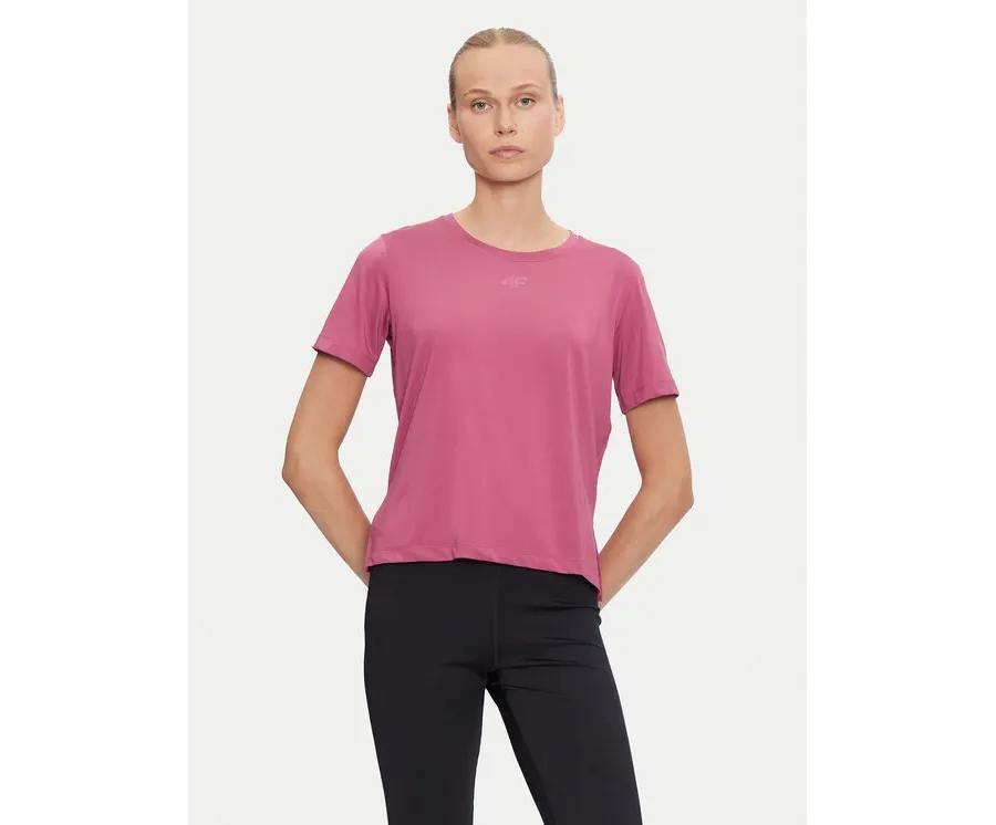 obrazek 1 4F Koszulka techniczna 4FWAW24TFTSF1012 Różowy Loose Fit