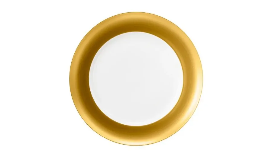 obrazek 1 Duży płaski okrągły porcelanowy talerz o złotym zdobieniu – Tettau
