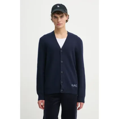 Zdjęcie A.P.C. kardigan wełniany kenny kolor granatowy WVBDK.H22305