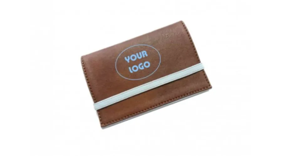 obrazek 1 Etui na wizytówki ze skóry z elastycznym zamknięciem i logo firmowym