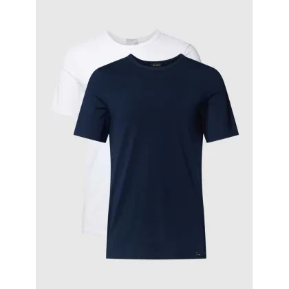 Zdjęcie T-shirt z detalem z logo w zestawie 2 szt. model ‘Cotton Essentials’