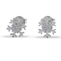 Picture Snowflake earrings made of white gold and cubic zirconia