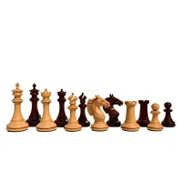 Zdjęcie Szachy z serii Rudra, wykonane z drewna bukszpanowego i padauk - The Chess Empire