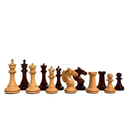 Zdjęcie Szachy z serii Rudra, wykonane z drewna bukszpanowego i padauk - The Chess Empire