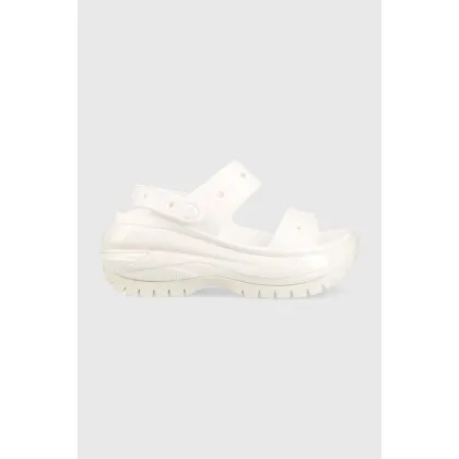 Zdjęcie Crocs klapki Classic Mega Crush Sandal damskie kolor biały na platformie 207989