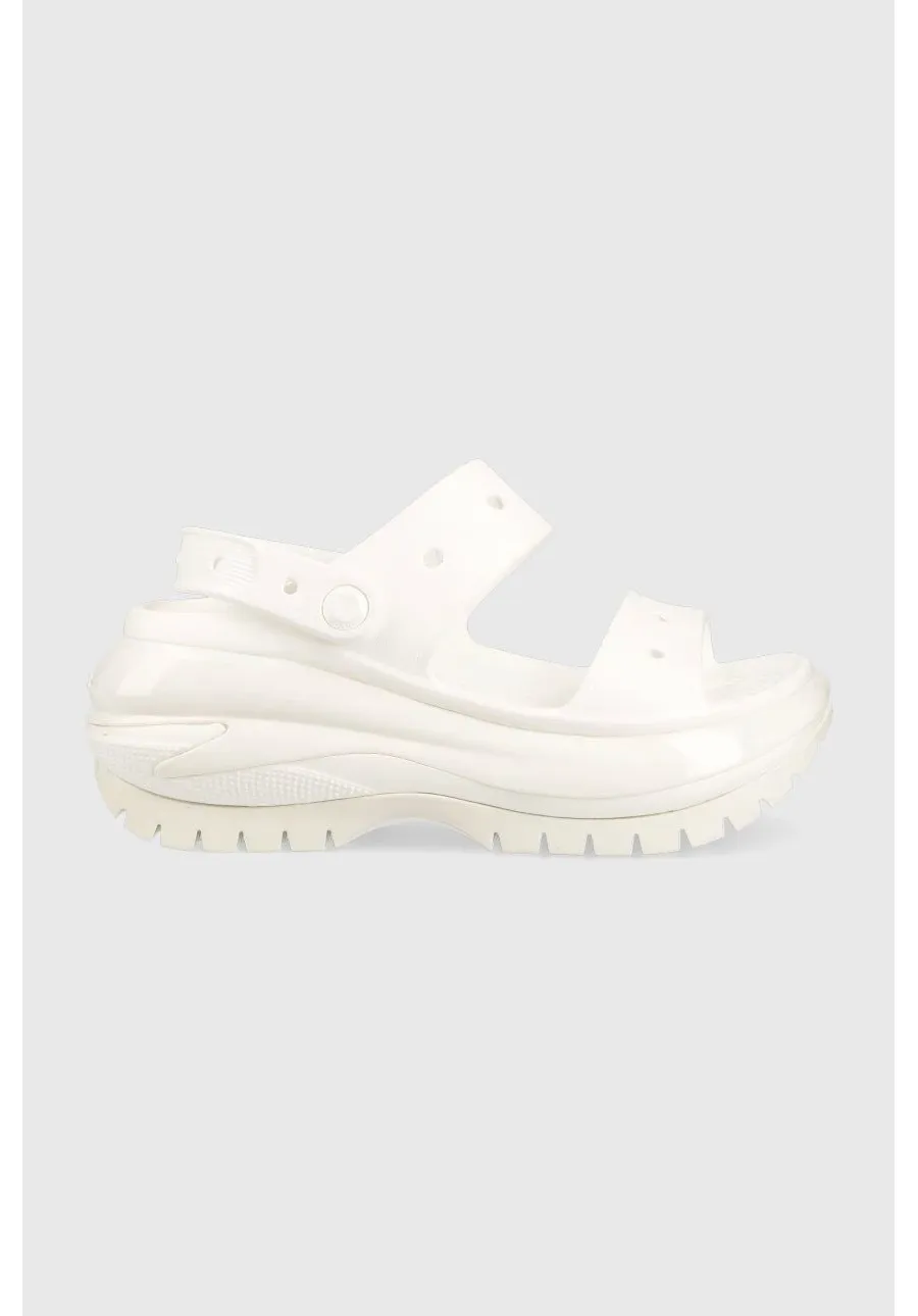 obrazek 1 Crocs klapki Classic Mega Crush Sandal damskie kolor biały na platformie 207989