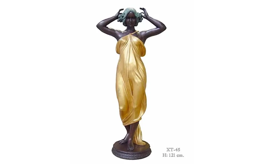 obrazek 1 Ekskluzywna rzeźba kobiecej postaci w stylu Art nouveau wykonana z brązu