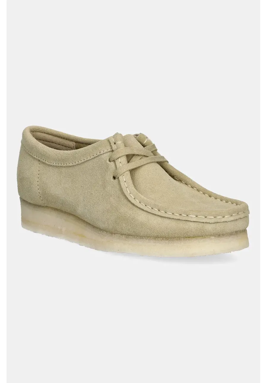 obrazek 1 Clarks Originals mokasyny zamszowe damskie kolor zielony na płaskim obcasie