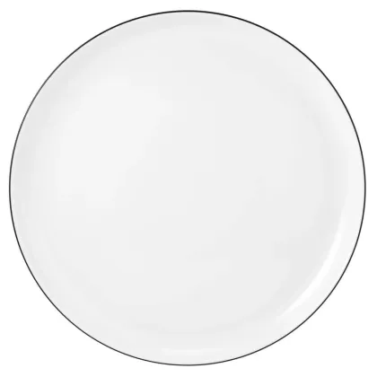 Zdjęcie Porcelanowy okrągły talerz obiadowy 26 cm z czarną obwódką - Seltmann Weiden