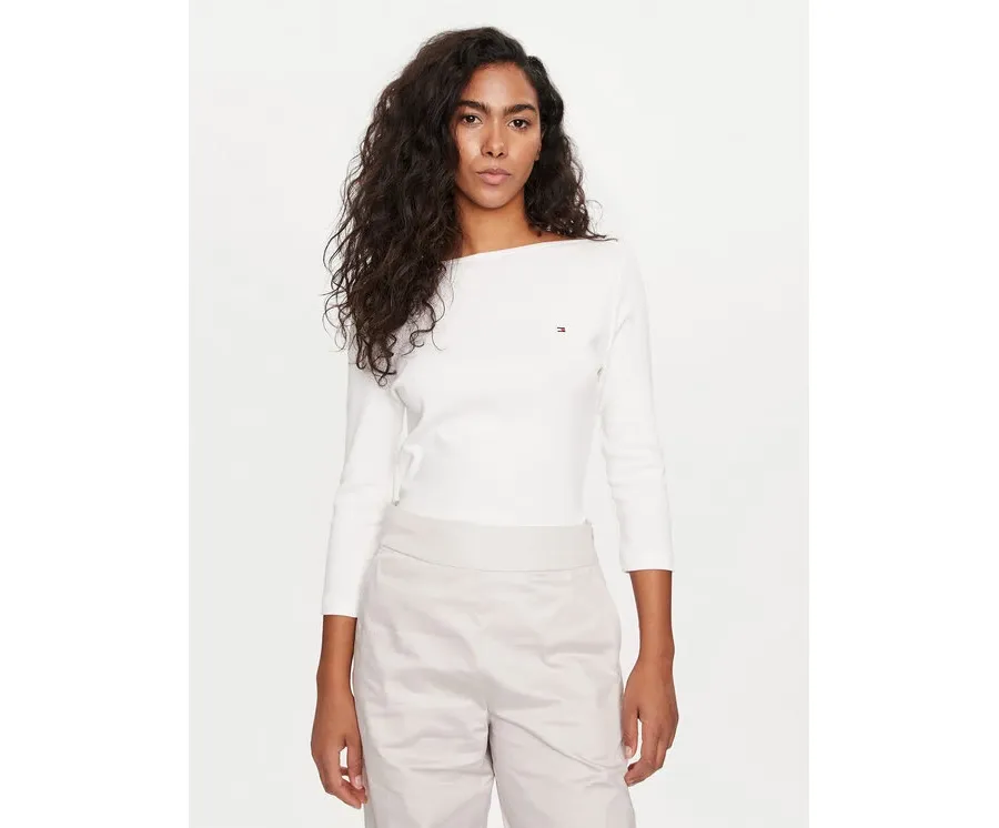 obrazek 1 Tommy Hilfiger Bluzka New Cody WW0WW40589 Écru Slim Fit