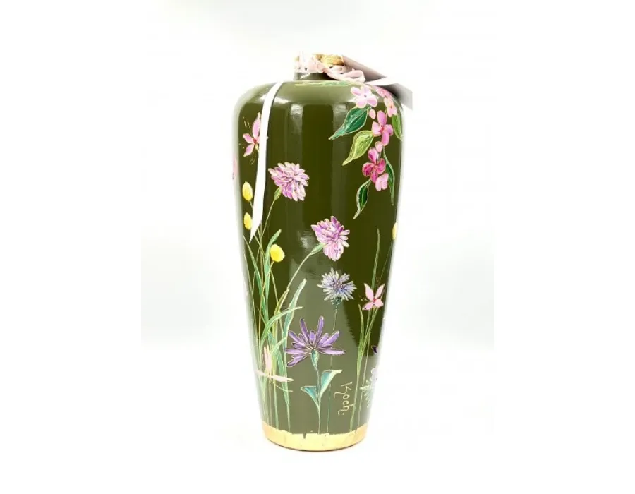 obrazek 3 Wspaniały wysoki, wąski, ciemnozielony wazon - piękna ozdoba na upominek