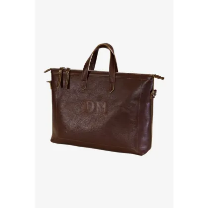 Zdjęcie Luksusowa brązowa aktówka wykonana ze skóry - Terrida