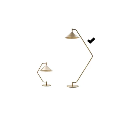 Zdjęcie Lampa podłogowa Flash - mosiądz ze stożkowym kloszem - Ulivi Salotti