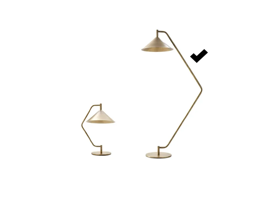 obrazek 1 Lampa podłogowa Flash - mosiądz ze stożkowym kloszem - Ulivi Salotti