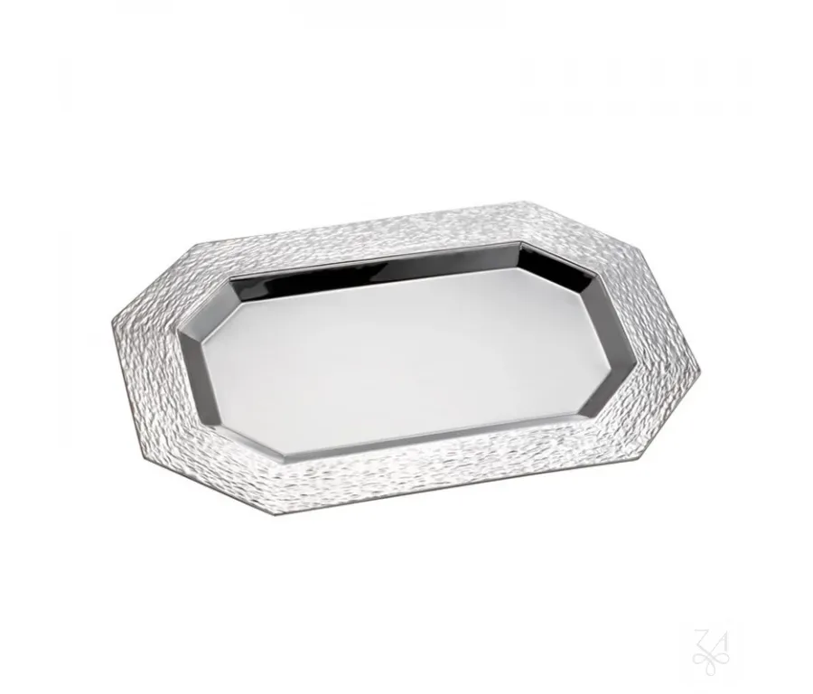 obrazek 1 Ośmioboczna srebrna taca o nowoczesnym wykończeniu - Zaramella Argenti