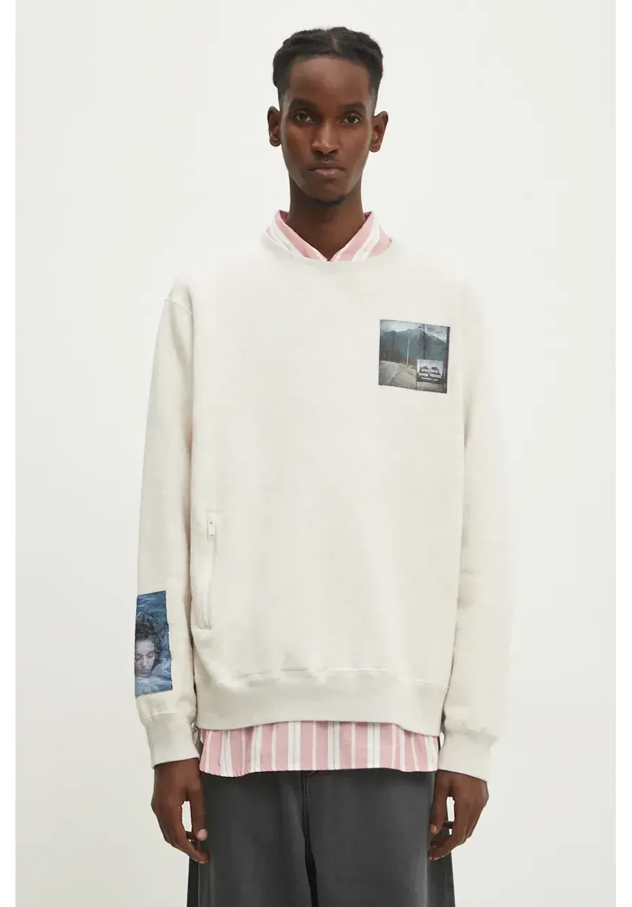 obrazek 1 Undercover bluza bawełniana x Twin Peaks męska kolor beżowy z nadrukiem UC2D4802.2