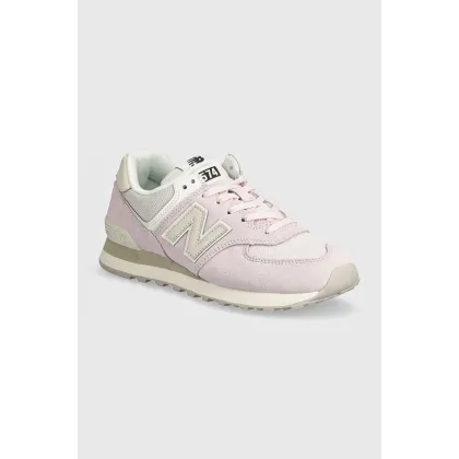 Zdjęcie New Balance sneakersy zamszowe 574 kolor różowy WL574DL2