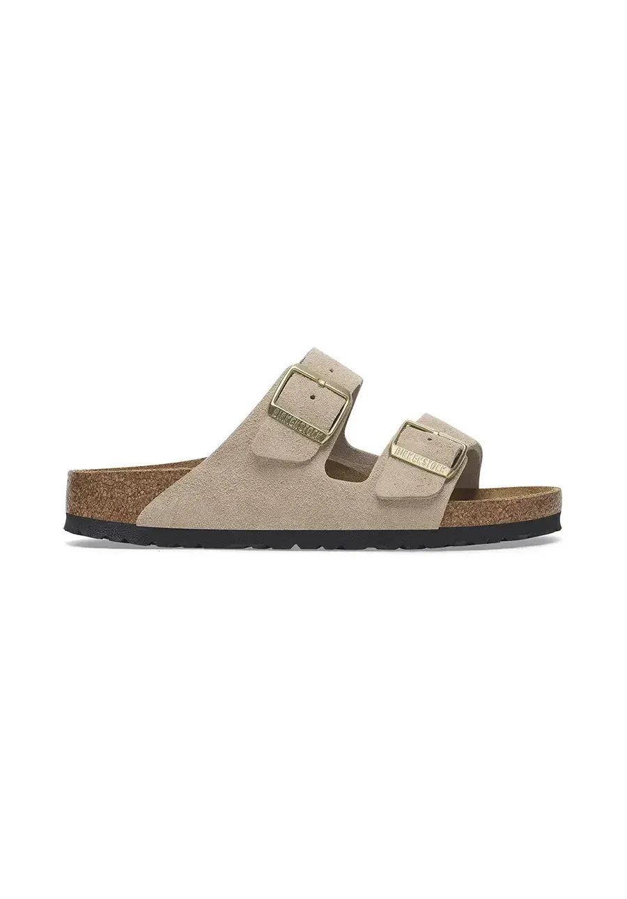obrazek 1 Birkenstock klapki zamszowe Arizona damskie kolor beżowy 1029260
