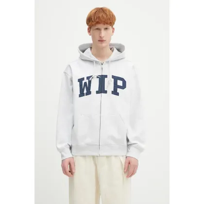 Zdjęcie Carhartt WIP bluza Hooded WIP Sweat Jacket męska kolor szary z kapturem z aplikacją I034691.48206