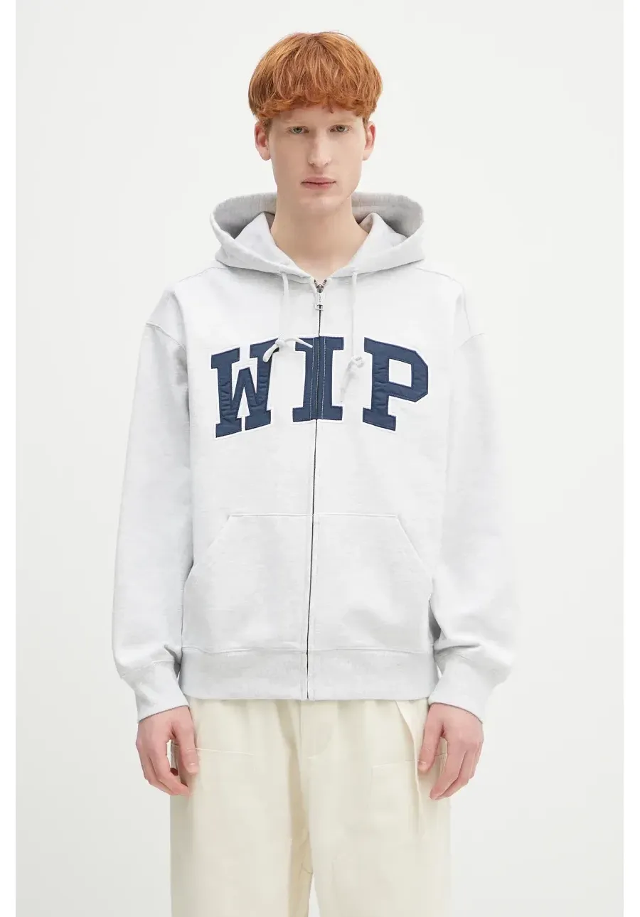 obrazek 1 Carhartt WIP bluza Hooded WIP Sweat Jacket męska kolor szary z kapturem z aplikacją I034691.48206
