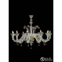 Picture Decorative crystal chandelier for 12 bulbs for prestigious living rooms made of Murano glass