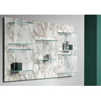 Zdjęcie Luksusowy ceramiczny panel ścienny ze szklanymi półkami - Tonelli Design