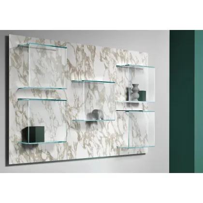 Zdjęcie Luksusowy ceramiczny panel ścienny ze szklanymi półkami - Tonelli Design