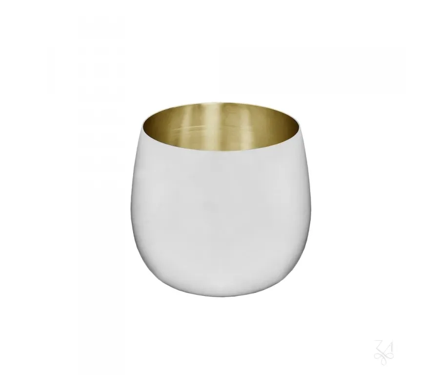 picture 1 Stylish silver wine goblet plated with gold inside - Zaramella Argenti