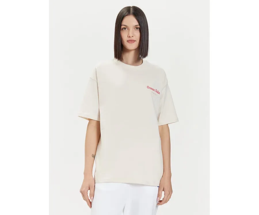 obrazek 1 4F T-Shirt 4FWSS24TTSHF1265 Écru Oversize