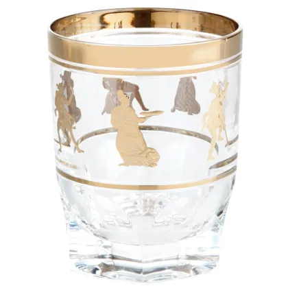 Zdjęcie Stylowa szklanka do whisky typu old fashion Jubilee ze złotym motywem dekoracyjnym inspirowanym mitologią - Vista Alegre