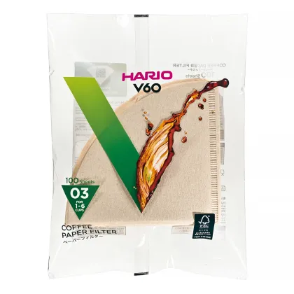 Zdjęcie Hario filtry papierowe Misarashi brązowe - V60-03 - 100 Sztuk HARIO