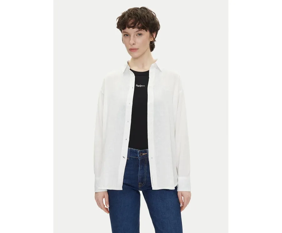 obrazek 1 Pepe Jeans Koszula Chipper PL304993 Biały Loose Fit
