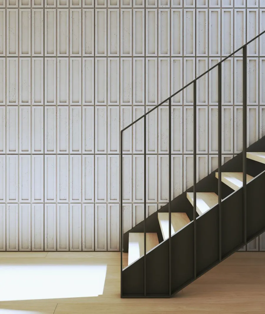 obrazek 1 80x41,4 cm VT - PB51 (B1 siwo biały) CEGIEŁKA - Panel dekor 3D beton architektoniczny