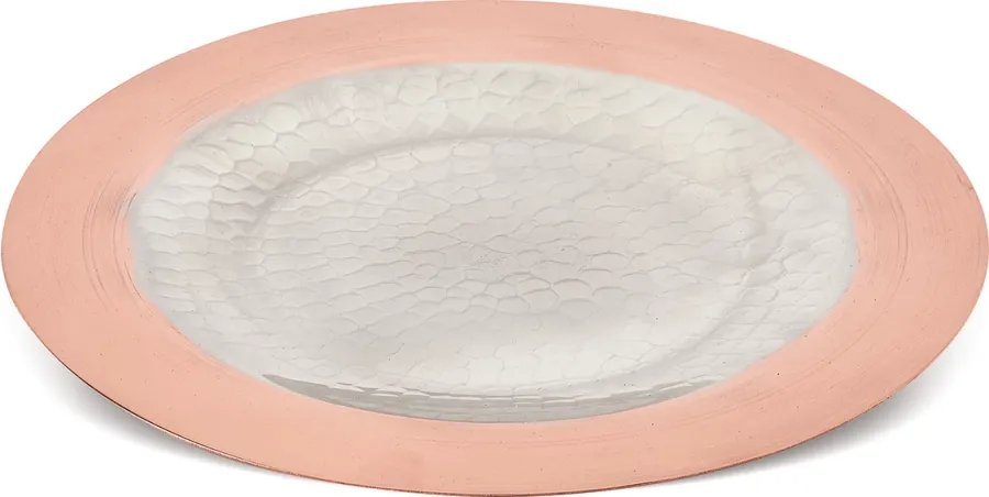 obrazek 1 Miedziany talerz z ocynowanym środkiem Ø28cm - Tavola - Cu Artigiana