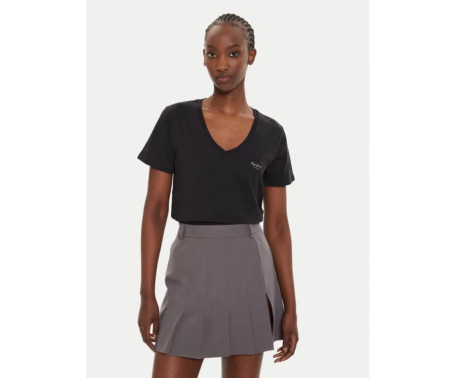 obrazek 1 Pepe Jeans T-Shirt Fiore PL505948 Czarny Regular Fit