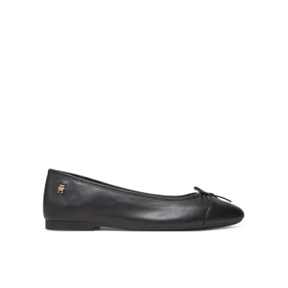 Zdjęcie Tommy Hilfiger Baleriny Toe Cap Leather Ballerina FW0FW08759 Czarny