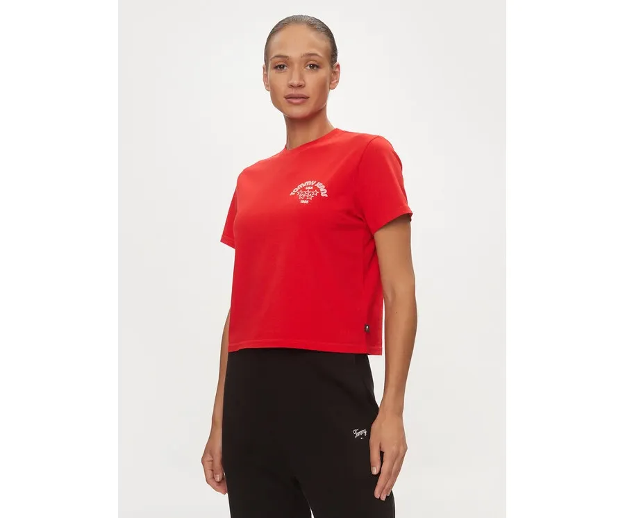 obrazek 1 Tommy Jeans T-Shirt Retro DW0DW17831 Czerwony Boxy Fit