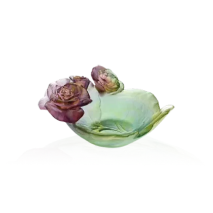 Zdjęcie Piękna kryształowa miska zdobiona różami