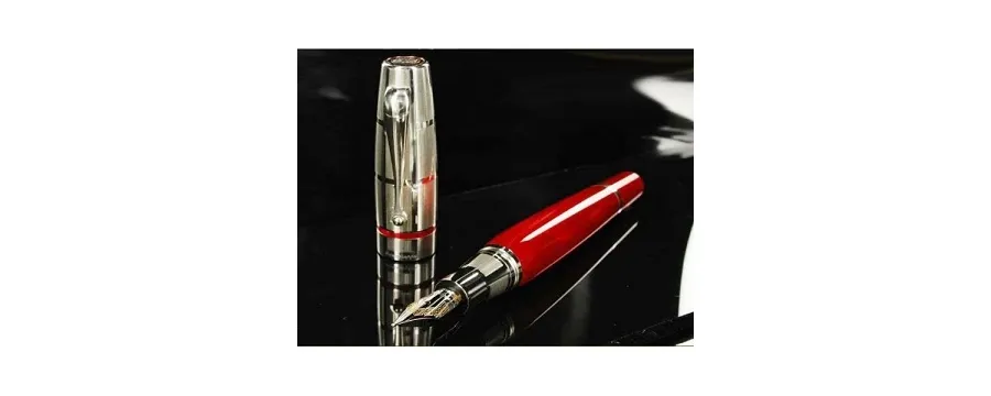 obrazek 2 Red Fountain Pen Miya Argento Celluloid Montegrappa