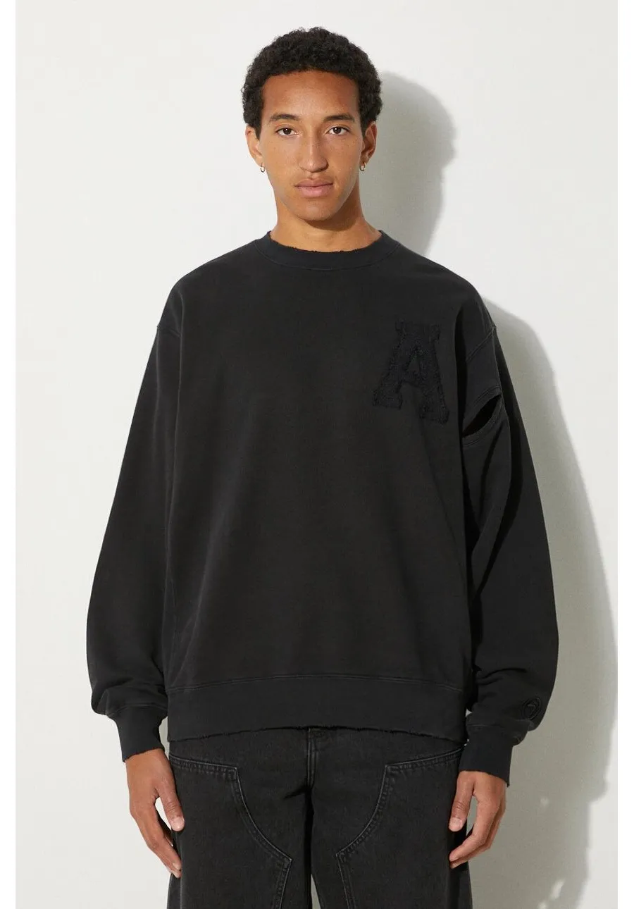 obrazek 1 AMBUSH bluza bawełniana Hole Sweatshirt męska kolor czarny z aplikacją BMBA004F24FLE0011010