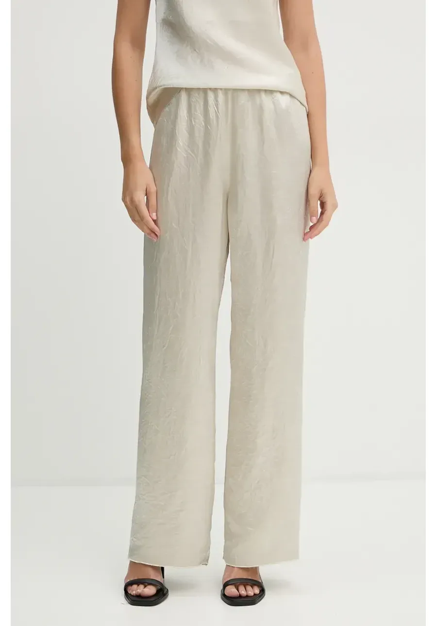 obrazek 1 Nanushka spodnie BRENDA damskie kolor beżowy szerokie high waist NW24PFOW13571