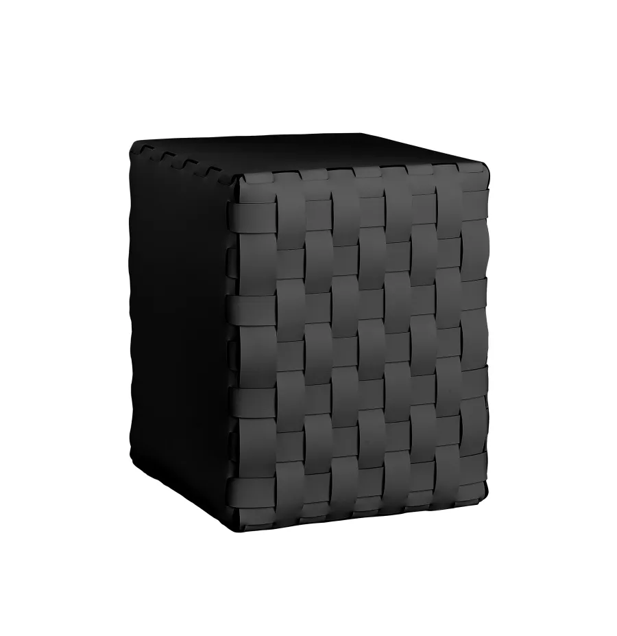 obrazek 1 Piękny tapicerowany czarny stołek Bottega 35x35xH40 cm