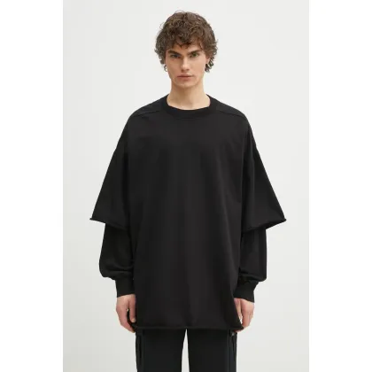 Zdjęcie Rick Owens longsleeve bawełniany Tommy Hustler kolor czarny gładki DU01E3266.RIGRN
