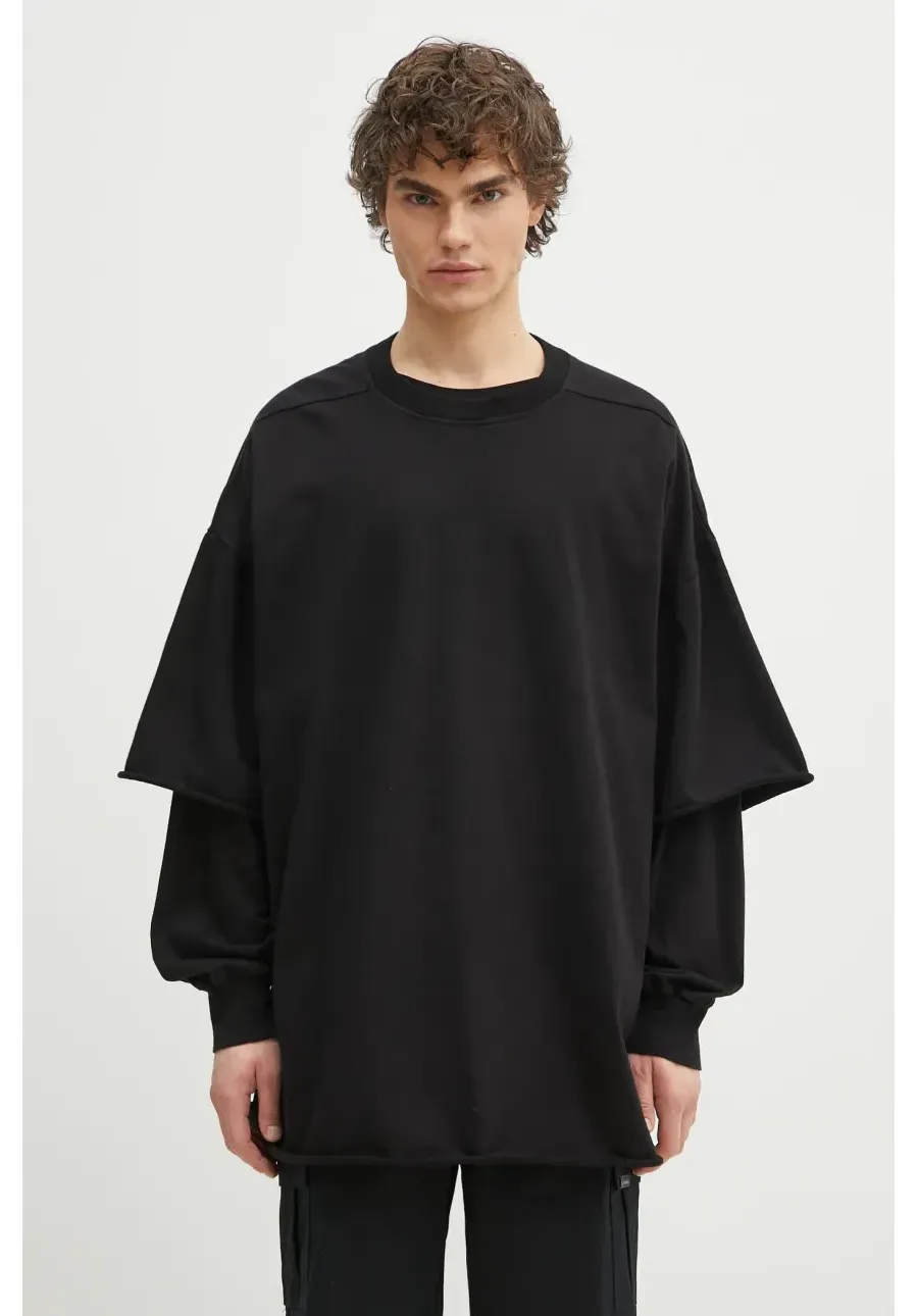 obrazek 1 Rick Owens longsleeve bawełniany Tommy Hustler kolor czarny gładki DU01E3266.RIGRN