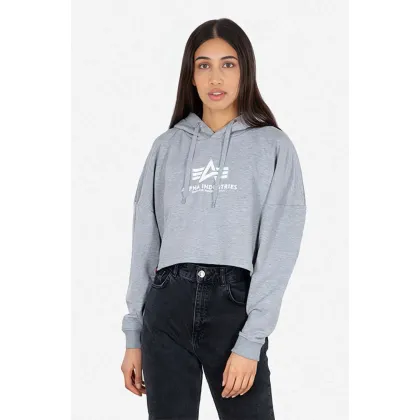 Zdjęcie Alpha Industries bluza Sweats & Hoodys damska kolor szary z kapturem z nadrukiem 116057.230-SZARY