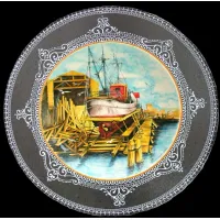 Zdjęcie Luksusowy blat z kamienia wulkanicznego z przedstawieniem statku – Ceramiche Valchida